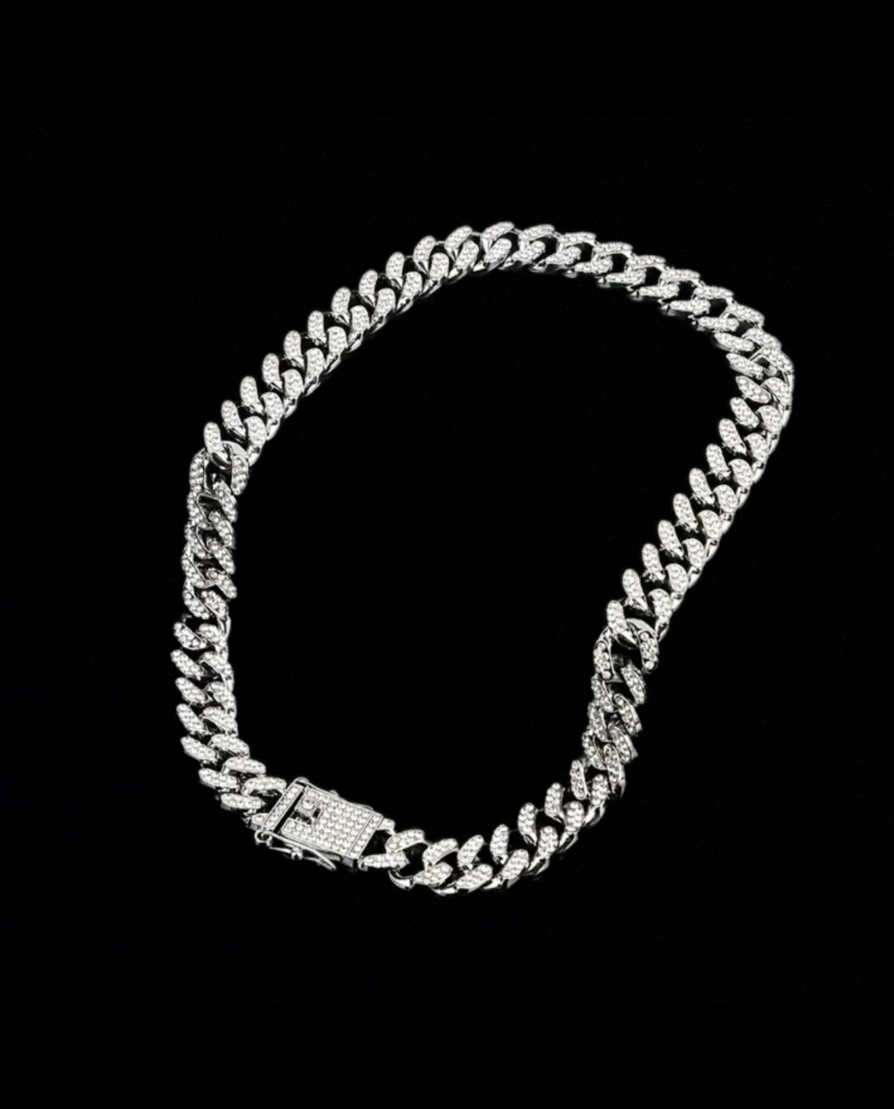 Silver Iced Out Chain