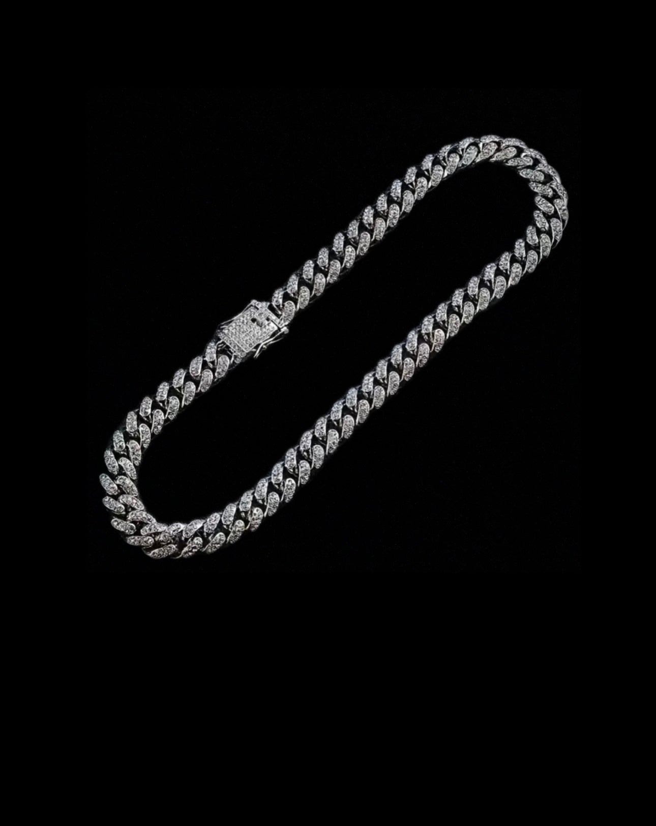 Silver Iced Out Chain