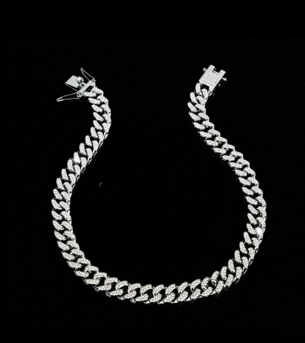 Silver Iced Out Chain