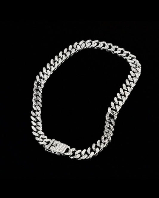 Silver Iced Out Chain